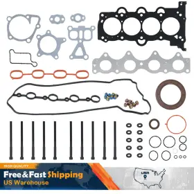 Carlor 663254191575 Head Gasket Set With Bolts &intake Exhaust Valves For Accent Veloster Rio Soul 1.6l