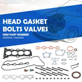 Carlor 663254191599 Head Gasket With Bolts Set For 2012-2019 Hyundai Kia Accent Rio 1.6l L4 Dohc