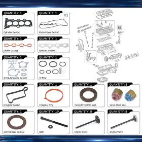 Carlor 663255803989 For 2012 2013 2014-2019 Accent Veloster Rio Soul 1.6l Head Gasket Set With Bolts