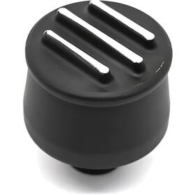 Cfr Performance 66022 Round Aluminum Oil Breather Cap Black Finned 1-1/4 Hole Push-in