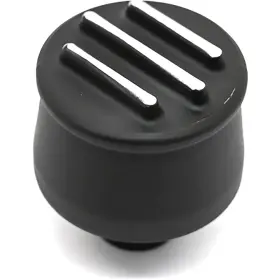 66022 Cfr Performance Round Aluminum Oil Breather Cap Black Finned 1-1/4 Hole Push-in