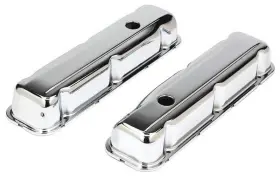 R7554c Cfr Performance 1968-81 Buick Small Block 350 Short Steel Valve Covers Chrome