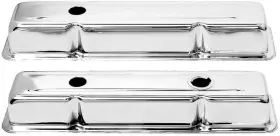 T9518 Cfr Performance Chevrolet 262-400ci Small Block Chrome Low Profile Valve Covers With Oil Filler