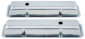 C482 Chq - Classic Headquarters 1968 Camaro Impala Caprice Nova Chrome Valve Covers Small Block Pair