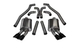 14971blk Corsa Performance For 12-13 Chevrolet Camaro Coupe Zl1 6.2l V8 Black Sport Cat-back Xo