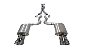 21001gnm Corsa Performance Fits 2018-2023 Ford Mustang Gt Fastback 5.0l 3in Cat-back System Dual Rear