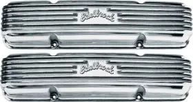 E4145 Edelbrock Performance Products 1959-86 Chevrolet Small Block Classic Polished Aluminum Finned Valve Covers