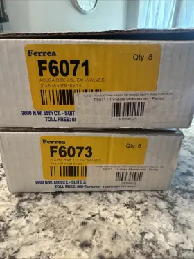 F6071-f6073 Ferrea 6000 Valves For Honda 2.0l 2.4l K20 K20a2 K20a K20z K24 K24a Acura Rsx