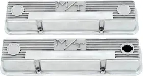 H24182 Holley Chevrolet Small Block Polished Aluminum Valve Covers M/t