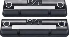H24183 Holley Chevrolet Small Block Satin Black Finish Aluminum M/t Valve Covers