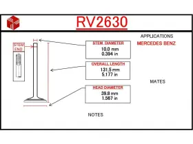 Rv2630 Itm Engine Components Intake Valve