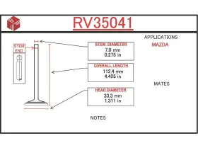 Rv35041 Itm Engine Components Intake Valve Quantity Discount Available #26
