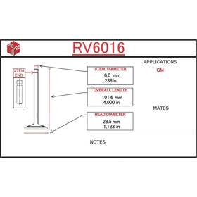 Itm Engine Components Rv6016 Intake Valve For 04-08 Aveo Aveo5 Wave Wave5