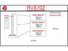 Itm Engine Components Rv8702 Intake Valve