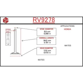 Rv9278 Itm Engine Components Auxiliary Valve For 82-83 Honda Civic