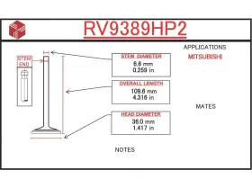 Rv9389hp2 Itm Engine Components Intake Valve Fits 1989-2006 Mitsubishi Eclipse Galant Lancer