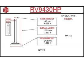 Itm Engine Components Rv9430hp Intake Valve