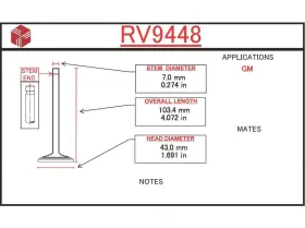 Rv9448 Itm Engine Components Intake Valve Fits 89-90 Pontiac Lemans 2.0l-l4