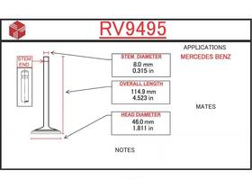 Itm Engine Components Rv9495 Intake Valve Fits 84-88 Mercedes 190e 2.3l-l4