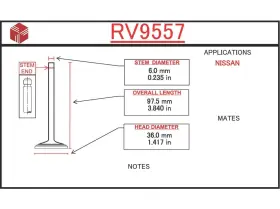 Rv9557 Itm Engine Components Intake Valve