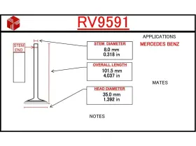 Rv9591 Itm Engine Components Intake Valve
