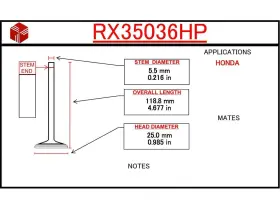 Rx35036hp Itm Engine Components Exhaust Valve