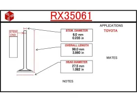 Rx35061 Itm Engine Components Exhaust Valve Fits 1986-1992 Toyota Supra Cressida