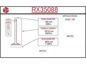 Itm Engine Components Rx35088 Exhaust Valve