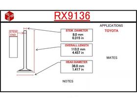 Itm Engine Components Rx9136 Exhaust Valve