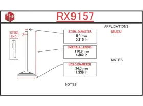 Rx9157 Itm Engine Components Exhaust Valve Fits 83-87 Isuzu Impulse 1.9l-l4