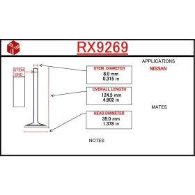 Rx9269 Itm Engine Components Exhaust Valve