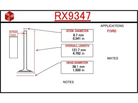 Rx9347 Itm Engine Components Exhaust Valve