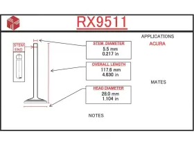 Rx9511 Itm Engine Components Exhaust Valve
