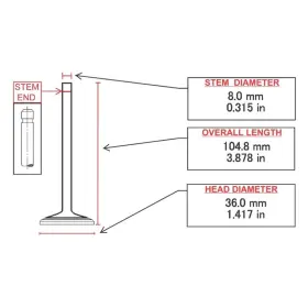 Rv9217 Itm Engine For Volvo 244 1982-1984 Exhaust Valve