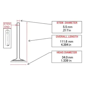 Rv9632 Itm Engine For Toyota Celica 2000-2005 Intake Valve