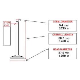 Rx9588 Itm Engine For Toyota Corolla 1998-1999 Exhaust Valve
