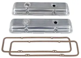 A7700211 Keen Parts 1969-77 Camaro Z28 Corvette Polished Aluminum Valve Covers Small Block With Cork
