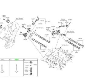 22212-3l100 Kia K900 2018-2020 Stinger 2017-2023 Valve Exhaust 22212 3l100
