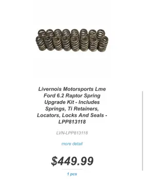 Lpp813118 Livernois Motorsports For Ford F-150 10-14 Powerstorm Upgraded Valve Spring Set