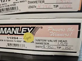 11279-11204 Manley Oversized Valves Gm 3800 Supercharged