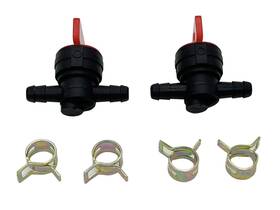 Maywall 493960 1/4 Inch Inline Gas Fuel Shut-off Valve 2-pack - 0.25 Inches Black And Red