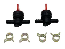493960 Maywall 1/4 Inch Inline Gas Fuel Shut-off Valve 2-pack - 0.25 Inches Black And Red