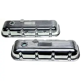 Vc1005 Oer 1965-74 Chevy Finned Valve Covers Big Block 396 427 454 Polished Aluminum 3 Inch