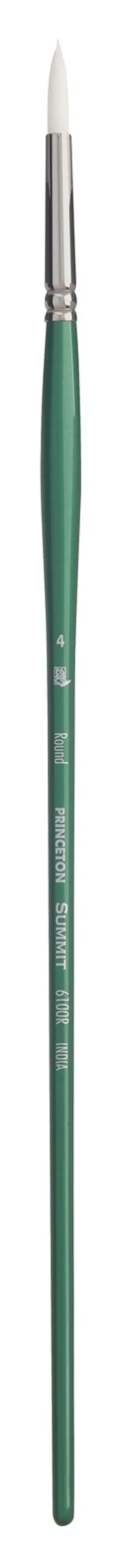 6100 Pacon 757063610157 Princeton Series Summit White Synthetic Brush-long Handle Round Size 4 - 5a