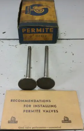 D1112 Permite 2 New Nos Exhaust Valves And S942 Fits 1935-40 Chevy Vintage Vtg
