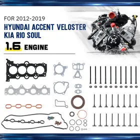 Pqy 663255803965 Head Gasket Set With Bolt Kit For 2012-2019 Hyundai Kia Accent Rio 1.6l