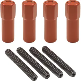 141601-bchw Proform Auto Parts Chevrolet Valve Cover Mini Nut And Stud Set Orange With Black Bowtie 1-3/8 Inch