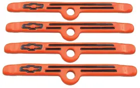 141782-bchw Proform Auto Parts Chevy Bowtie Emblem V/c Hold-down Clamps Orange S/b V8 And V6/90 Thru 1986