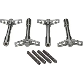 D141600 Proform Auto Parts Chevrolet Valve Cover Wing Nut And Stud Set Chrome With Embossed Bowtie