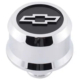 D141856 Proform Auto Parts Slant-edge Die-cast Aluminum Breather Cap - Bowtie Black With Chrome Emblem